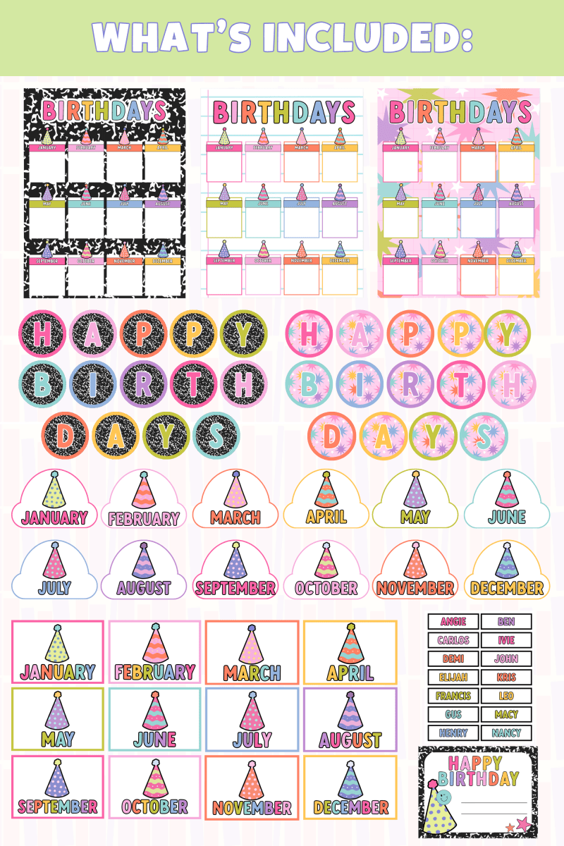 GYTO Classroom Decor: Student Birthdays Display | Bright Classroom Decor - Shop GYTO - Get Your Teach On
