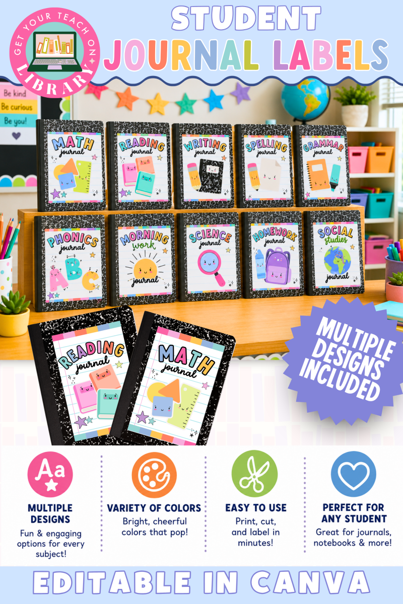 GYTO Classroom Decor: Student Journal Labels | Bright Classroom Decor - Shop GYTO - Get Your Teach On