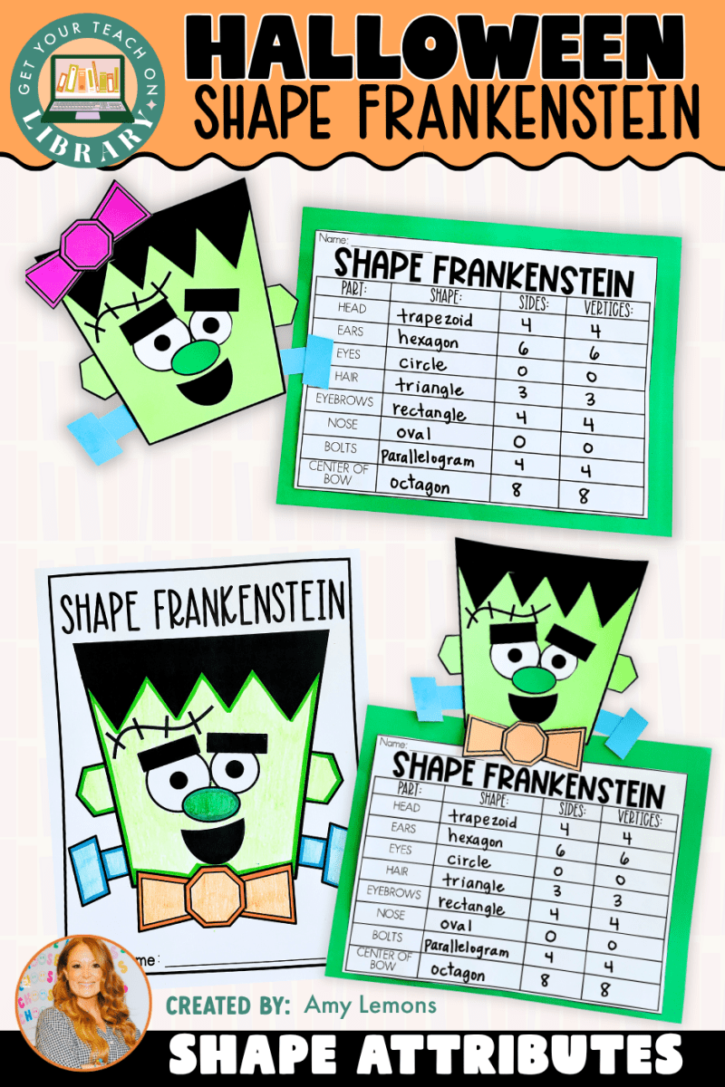 Halloween Math Craft for Fall | Shape Frankenstein Fun | 2D Shape Bulletin Board - Shop GYTO - Get Your Teach On