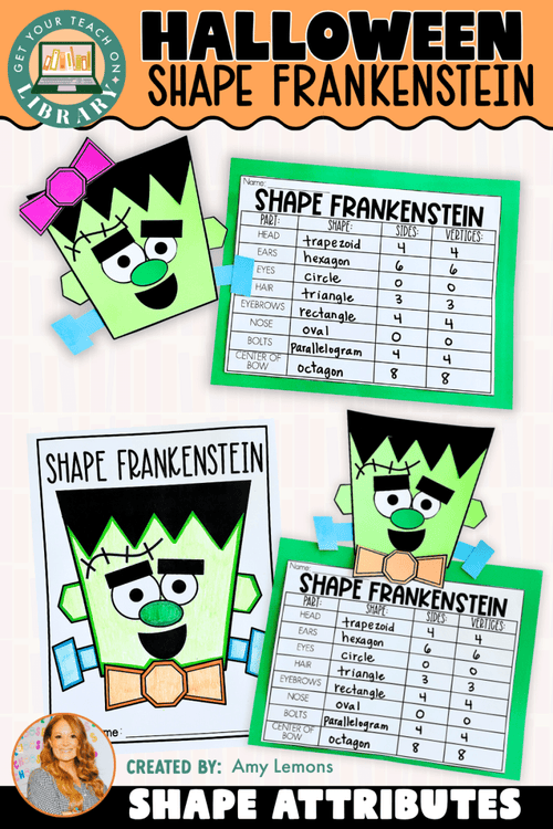 Halloween Math Craft for Fall | Shape Frankenstein Fun | 2D Shape Bulletin Board - Shop GYTO - Get Your Teach On