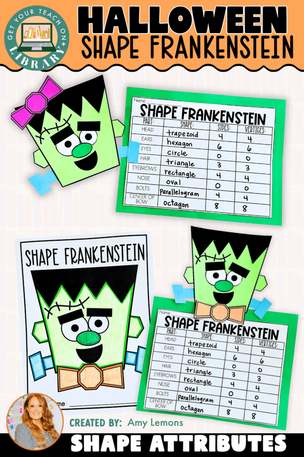 Halloween Math Craft for Fall | Shape Frankenstein Fun | 2D Shape Bulletin Board - Shop GYTO - Get Your Teach On