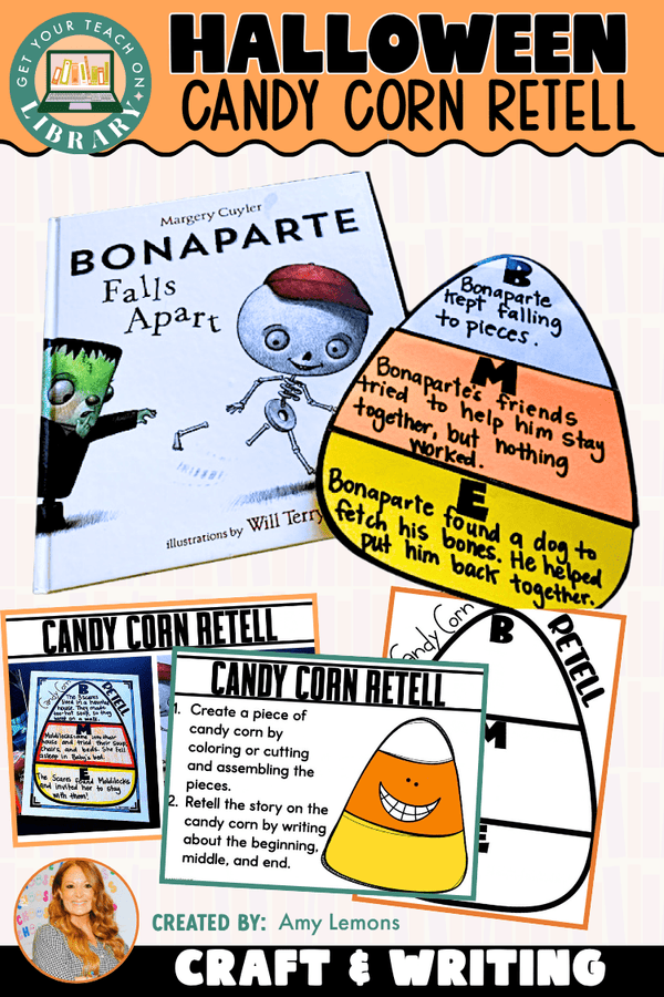 Candy Corn Story Retell Craft: Beginning, Middle, End – printable reading resource by Amy Lemons and Get Your Teach On