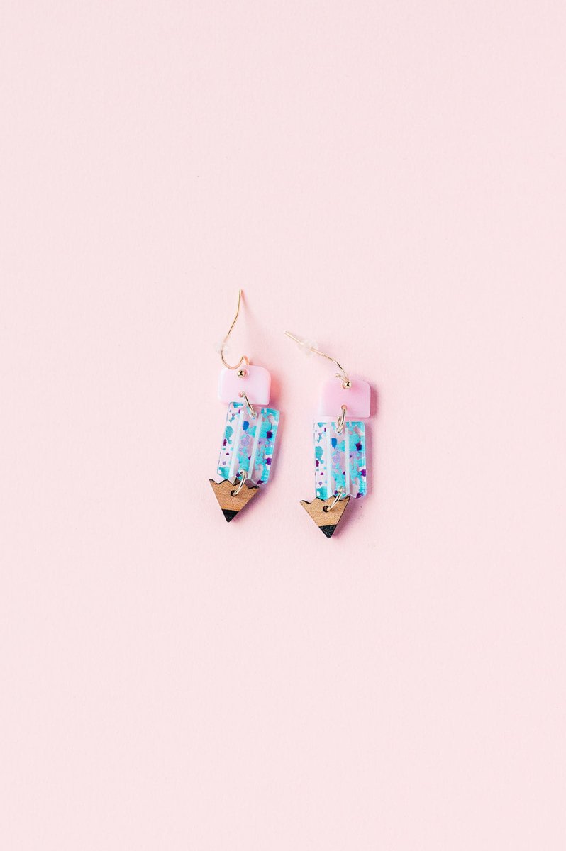 Iridescent Pencil Earrings - GYTO Collective - Get Your Teach On