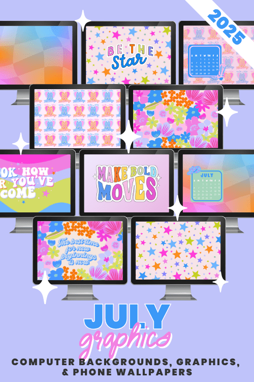 July Classroom Graphics Collection (2025) – digital classroom backgrounds and decor by Get Your Teach On