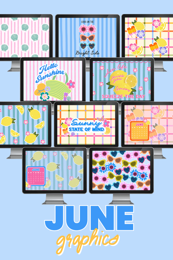 June Classroom Graphics Collection (2026) – digital classroom backgrounds and decor by Get Your Teach On