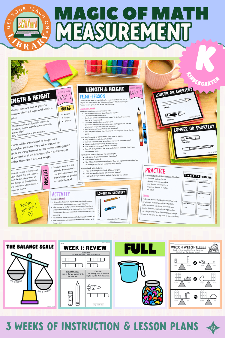 Kindergarten Magic of Math: Measuring Length and Height, Measuring Weight, and Capacity - Shop GYTO - Get Your Teach On
