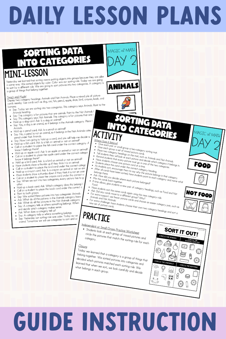 Kindergarten Magic of Math Unit 12 | Sort, Collect Data, and Graph - Shop GYTO - Get Your Teach On