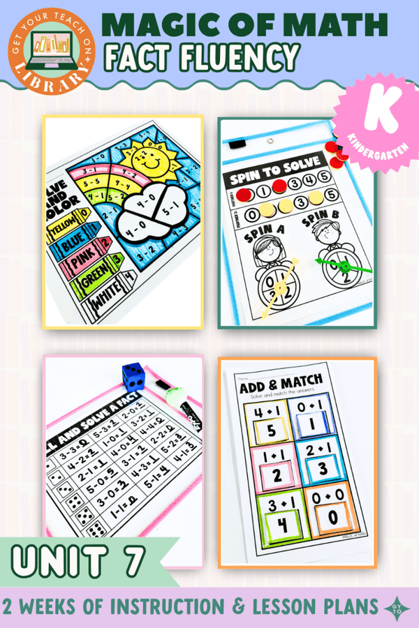 Kindergarten Magic of Math Unit 7: Fact Fluency Within 5 by Hope King, Amy Lemons and Get Your Teach On