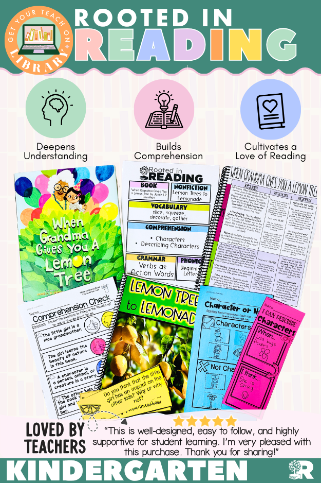 Kindergarten Rooted in Reading Yearlong Bundle | Read Aloud Lessons for Comprehension, Grammar, Vocabulary & Phonics - Shop GYTO - Get Your Teach On