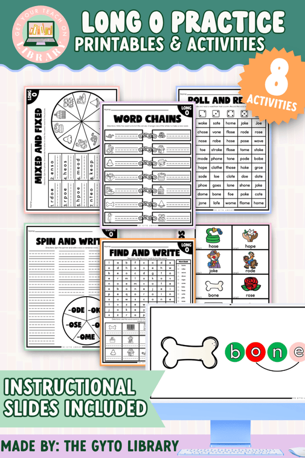 Long O CVCe Word Practice: Phonics Decoding & Word Work – printable phonics resource for grades K–2 by Get Your Teach On