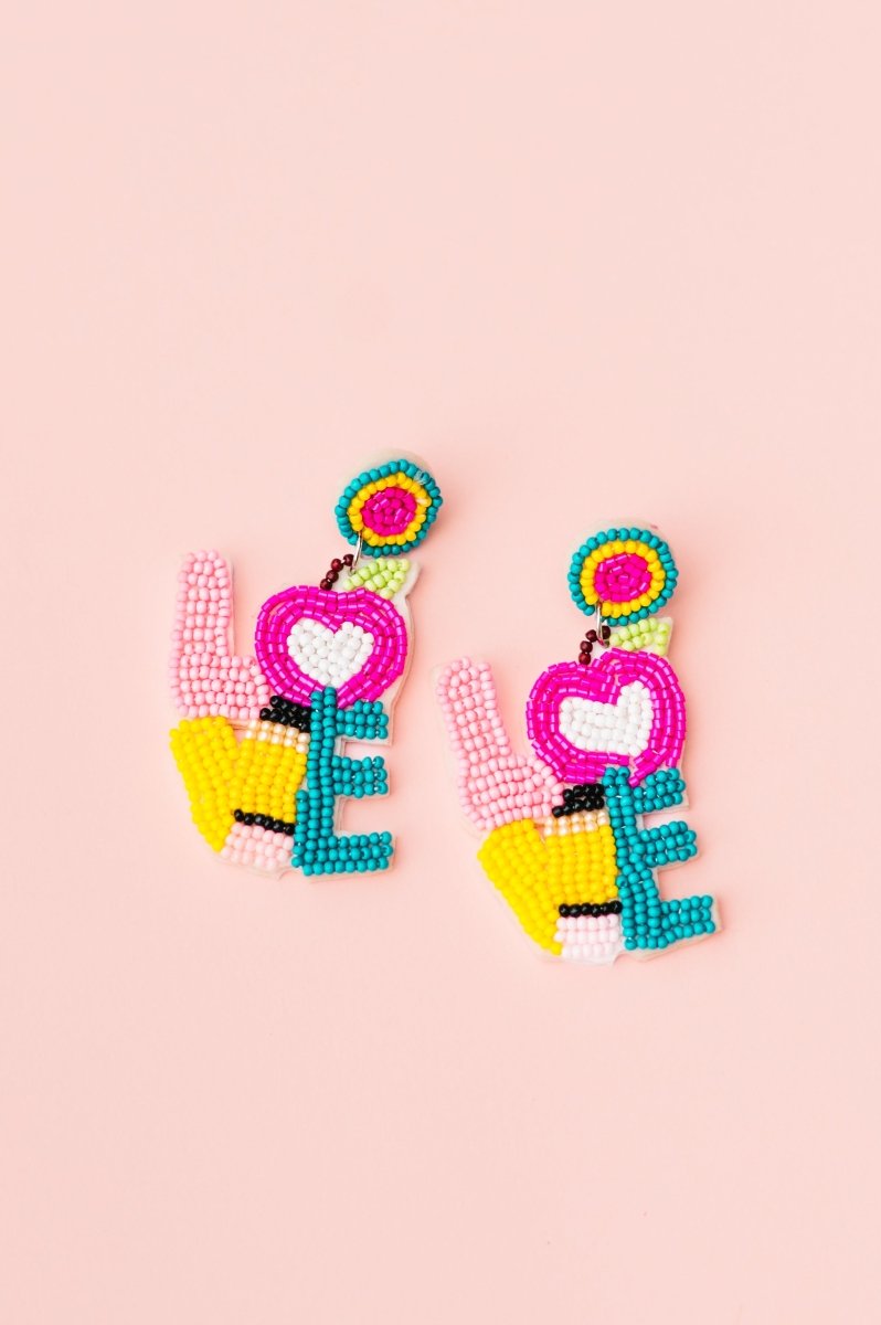 Love Beaded Earrings - Shop GYTO - Get Your Teach On