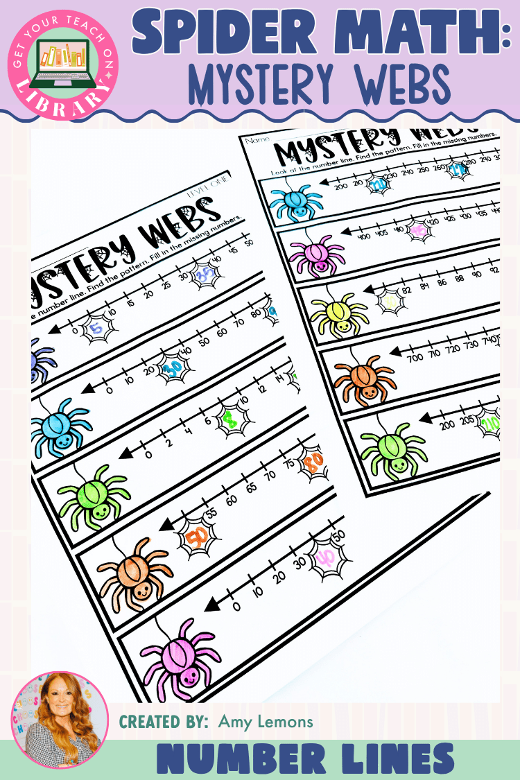 Mystery Webs Number Lines | Skip Counting & Missing Numbers | Spider Math - Shop GYTO - Get Your Teach On