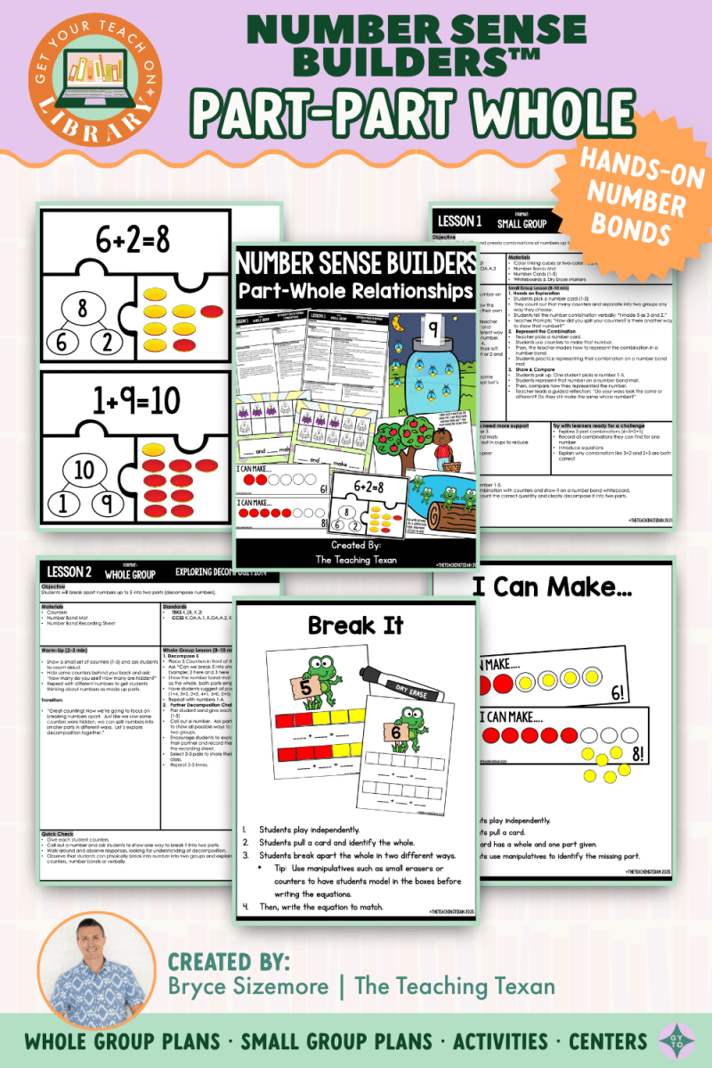 Number Sense Builders: Part - Part - Whole & Number Bonds | Composing & Decomposing - Shop GYTO - Get Your Teach On