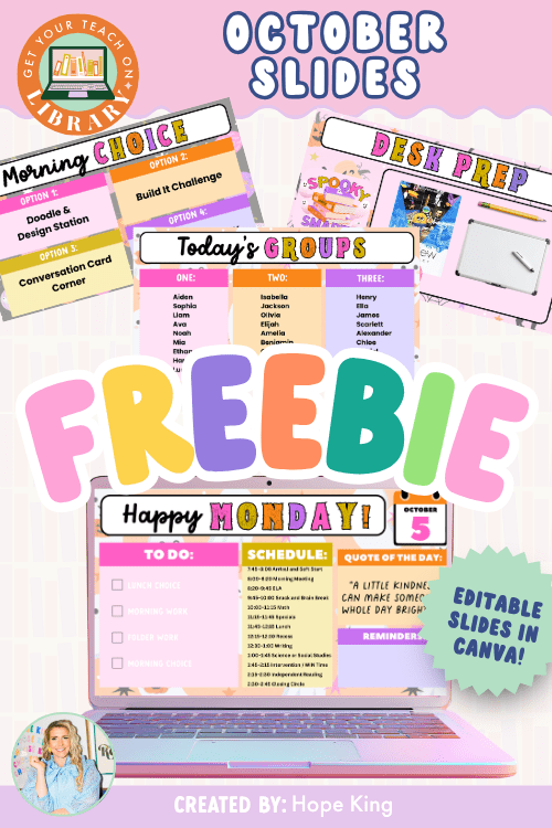 October Daily Slides – printable classroom resource by Hope King and Get Your Teach On