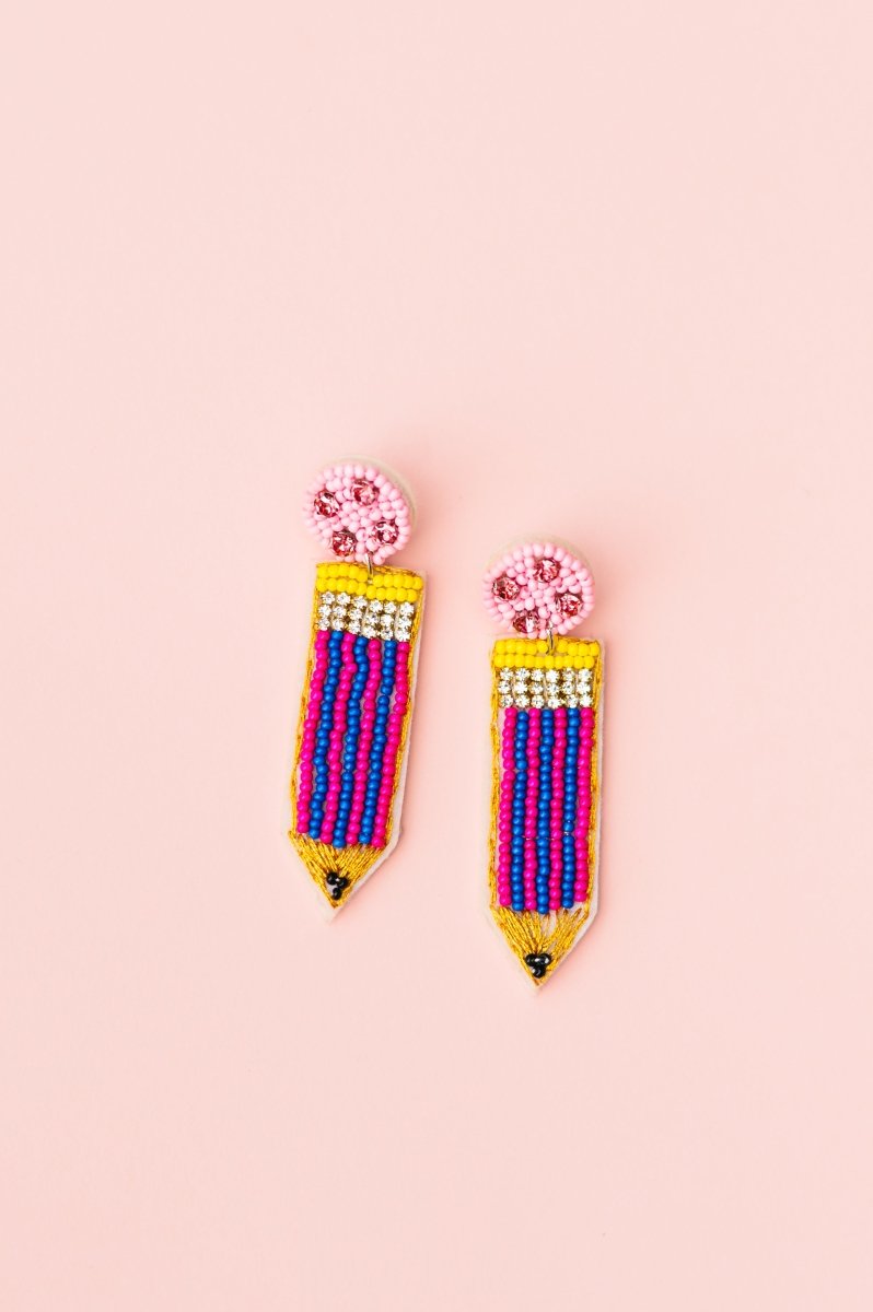 Pencil Beaded Earrings - Shop GYTO - Get Your Teach On