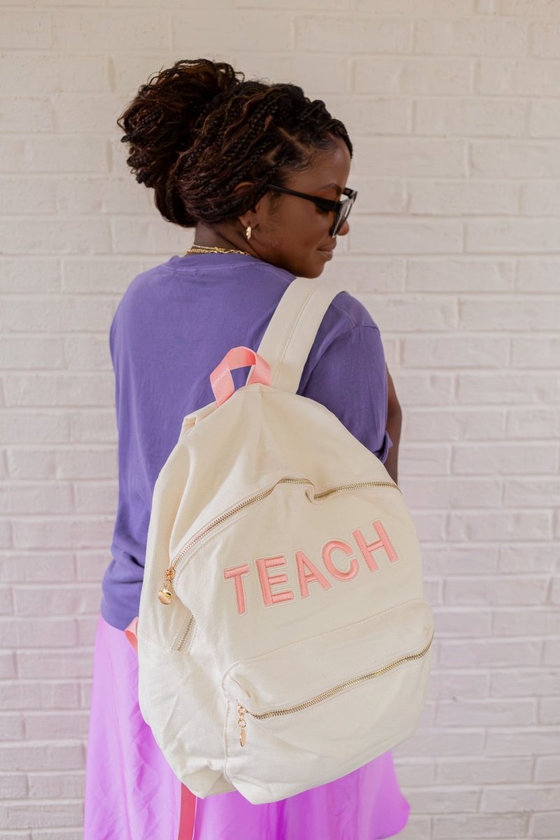 Pink Canvas Teach Backpack - GYTO Collective - Get Your Teach On