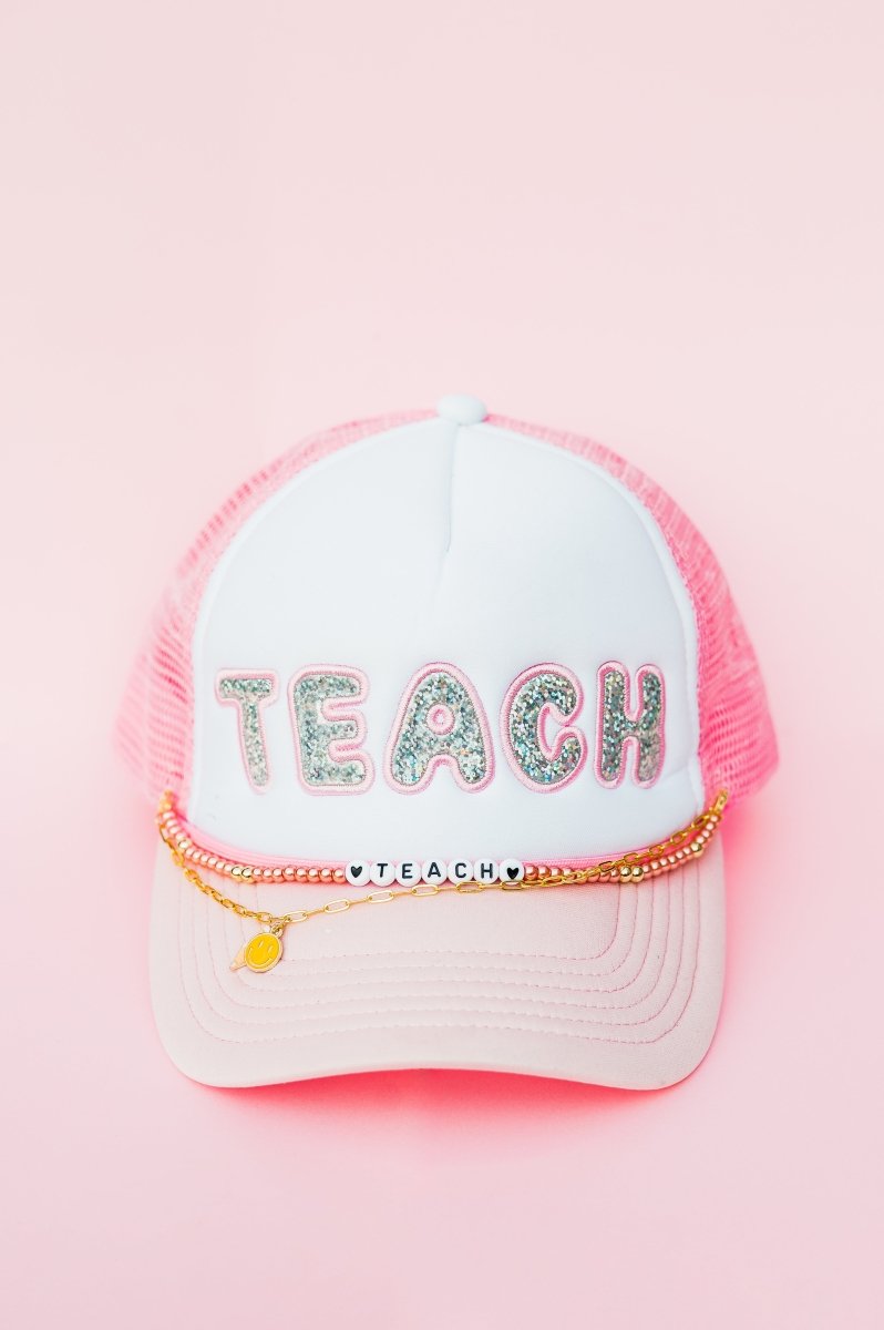 Pink Teach Beaded Hat - GYTO Collective - Get Your Teach On