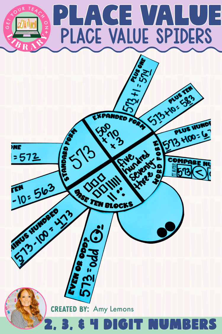 Place Value Spider Craft | Number Forms & Comparing Numbers | Spider Math - Shop GYTO - Get Your Teach On