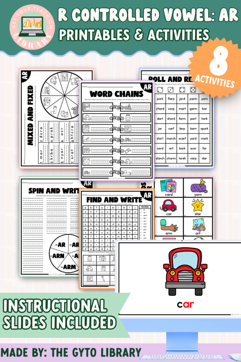 R Controlled Vowel AR Word Practice | Supplemental Phonics Activities for Decoding & Word Work - Shop GYTO - Get Your Teach On