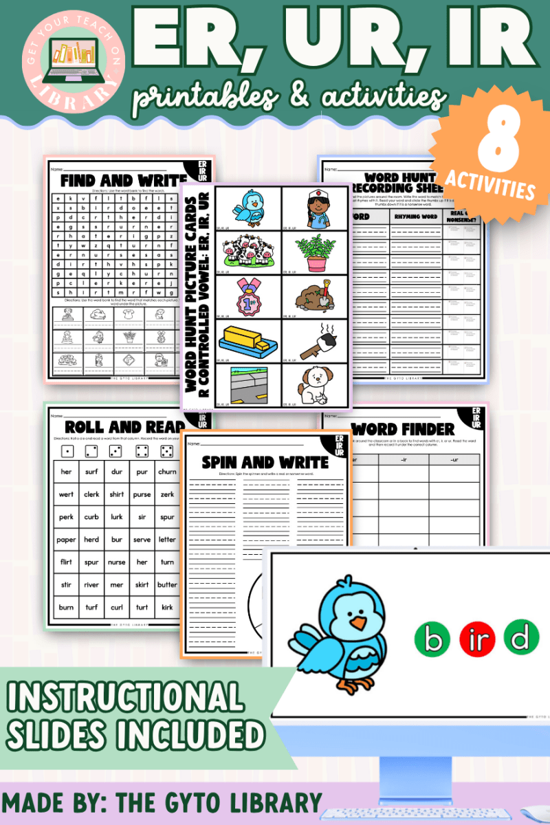 R Controlled Vowel ER, IR, UR Word Practice | Supplemental Phonics Activities for Decoding & Word Work - Shop GYTO - Get Your Teach On