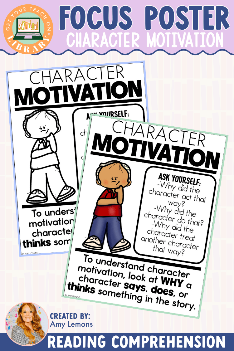 Reading Comprehension Focus Poster: Character Motivation - Shop GYTO - Get Your Teach On