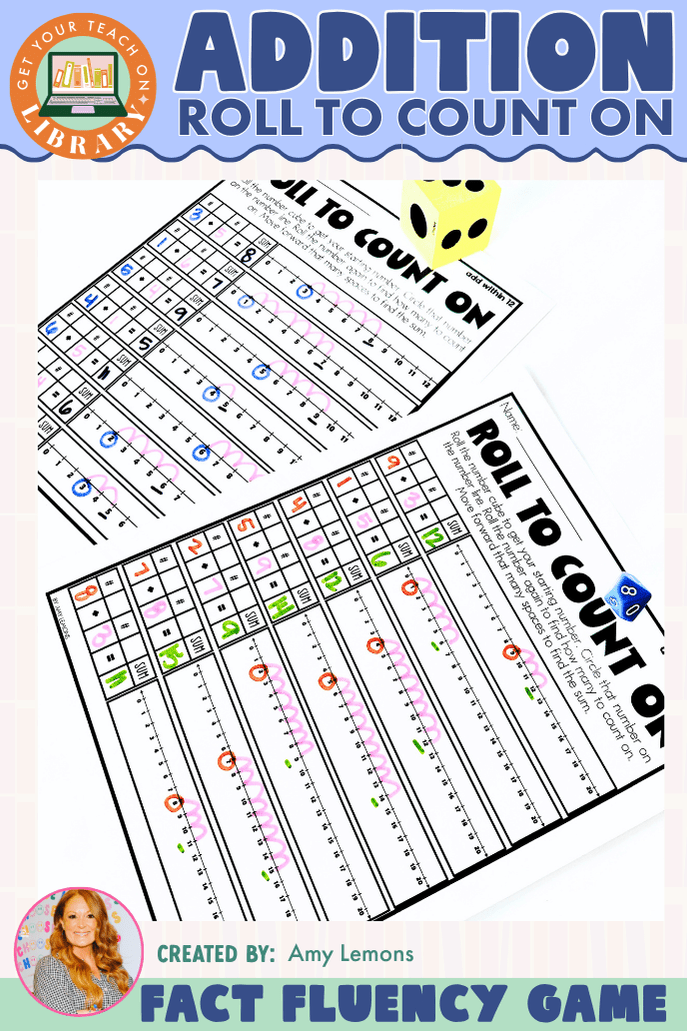 Roll to Count On Addition Game | Number Line Fact Fluency Practice - Shop GYTO - Get Your Teach On