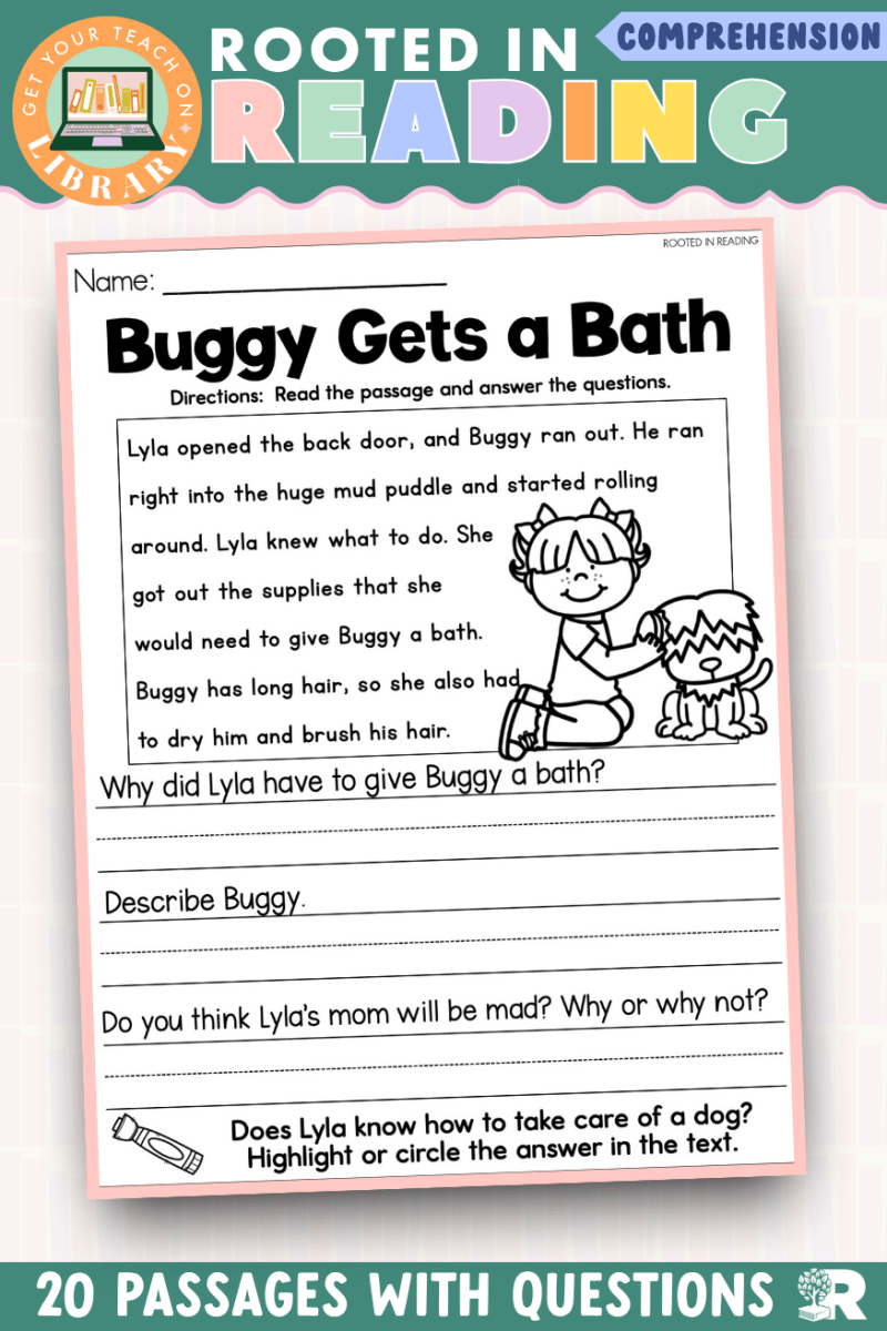 Rooted in Reading: 20 Fiction Comprehension Passages for Young Learner ...