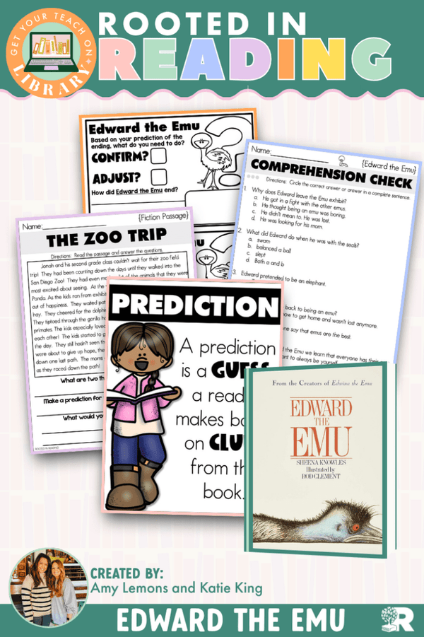 Rooted in Reading: Edward the Emu read aloud activities for making predictions by Get Your Teach On