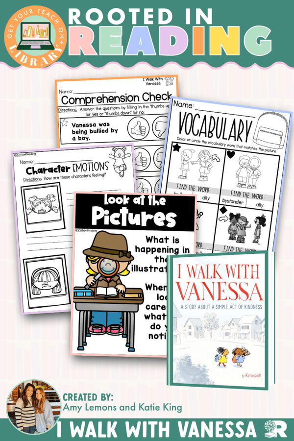 Rooted in Reading: I Walk with Vanessa read aloud activities for illustrations by Get Your Teach On