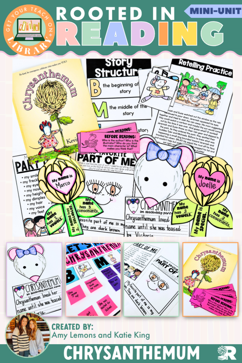 Rooted in Reading Mini Back to School Resource: Chrysanthemum Lesson Plans - Shop GYTO - Get Your Teach On
