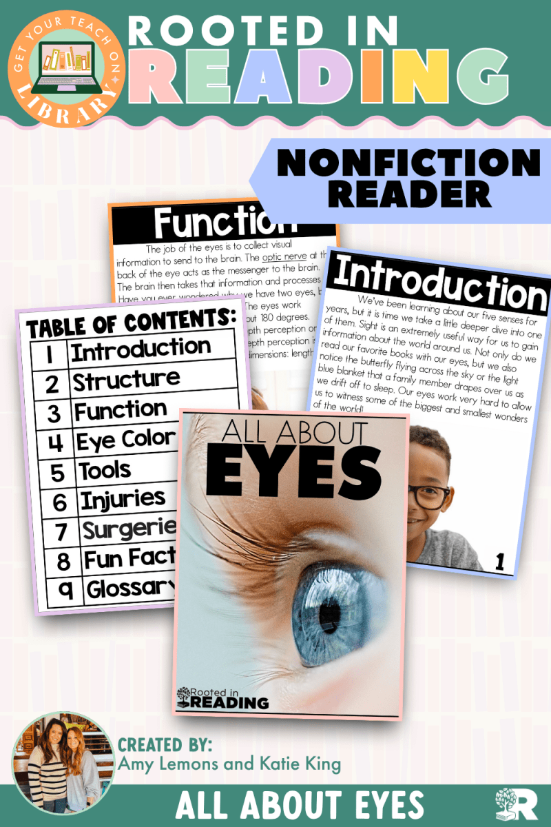 Rooted in Reading Nonfiction Reader: All About Eyes - Shop GYTO - Get Your Teach On