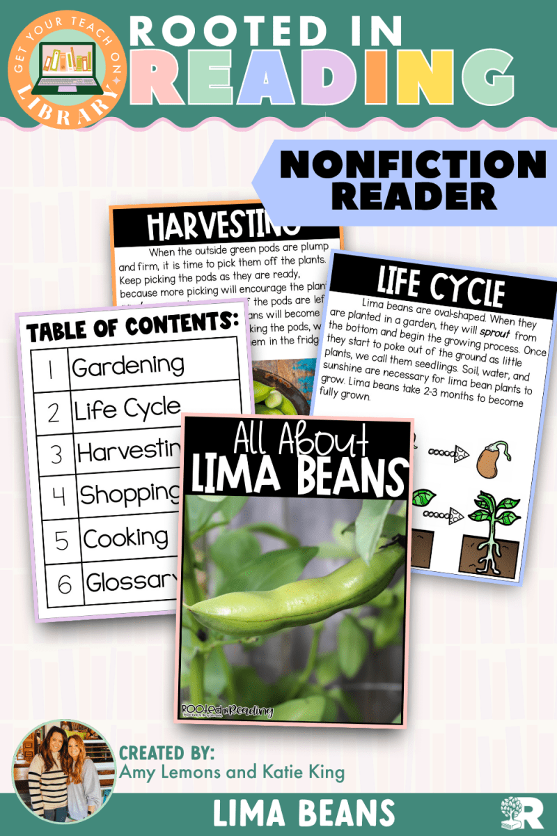 Rooted in Reading Nonfiction Reader: All About Lima Beans - Shop GYTO - Get Your Teach On