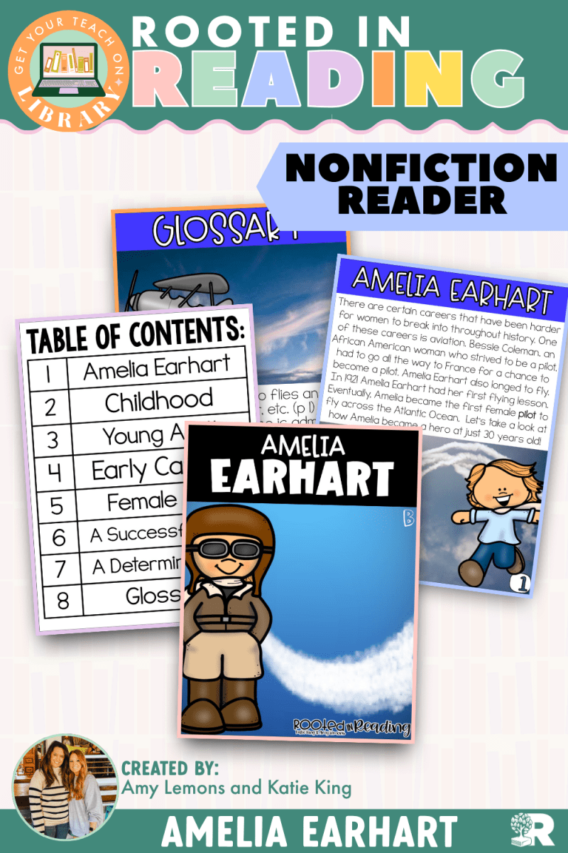 Rooted in Reading Nonfiction Reader: Amelia Earhart - Shop GYTO - Get Your Teach On