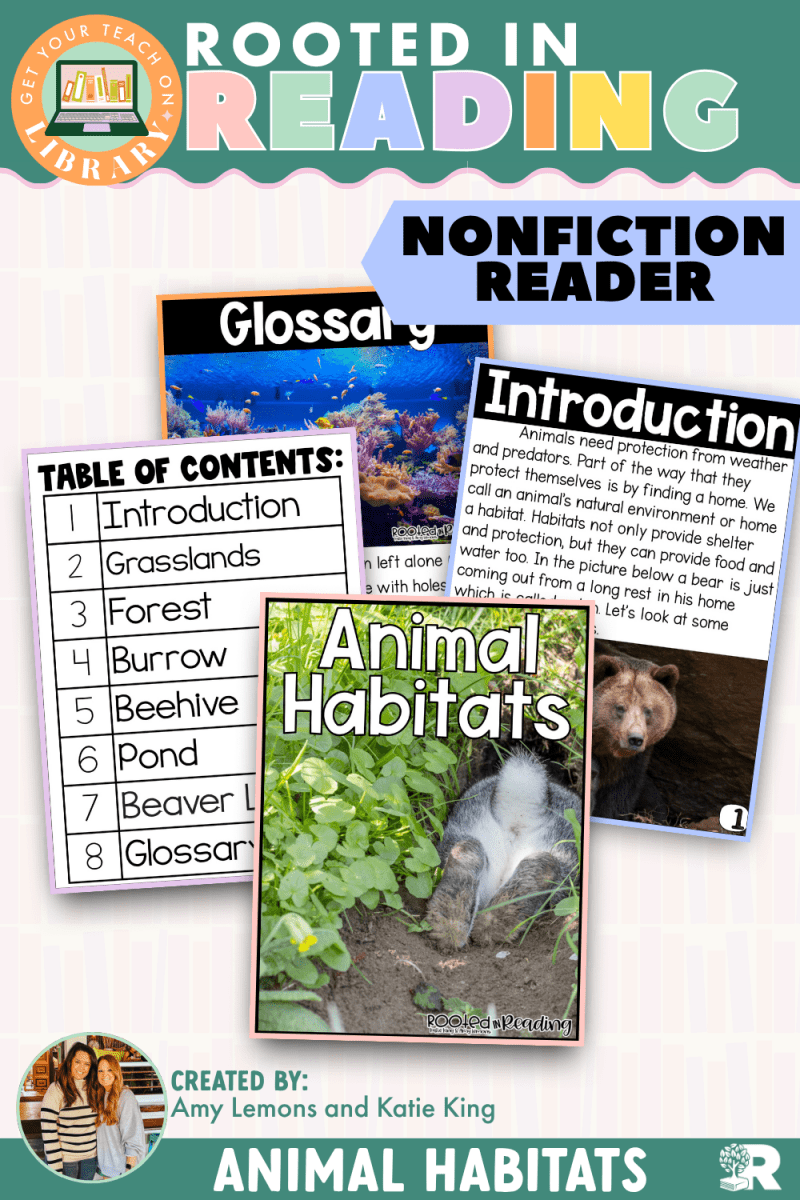 Rooted in Reading Nonfiction Reader: Animal Habitats - Shop GYTO - Get Your Teach On
