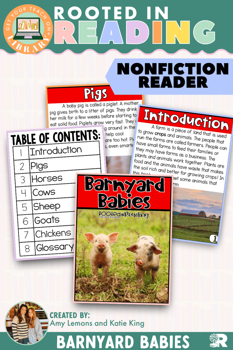 Rooted in Reading Nonfiction Reader: Barnyard Babies - Shop GYTO - Get Your Teach On