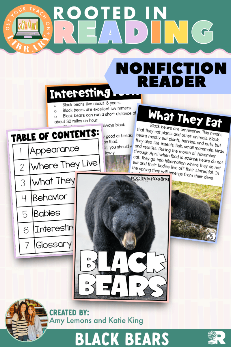 Rooted in Reading Nonfiction Reader: Black Bears - Shop GYTO - Get Your Teach On
