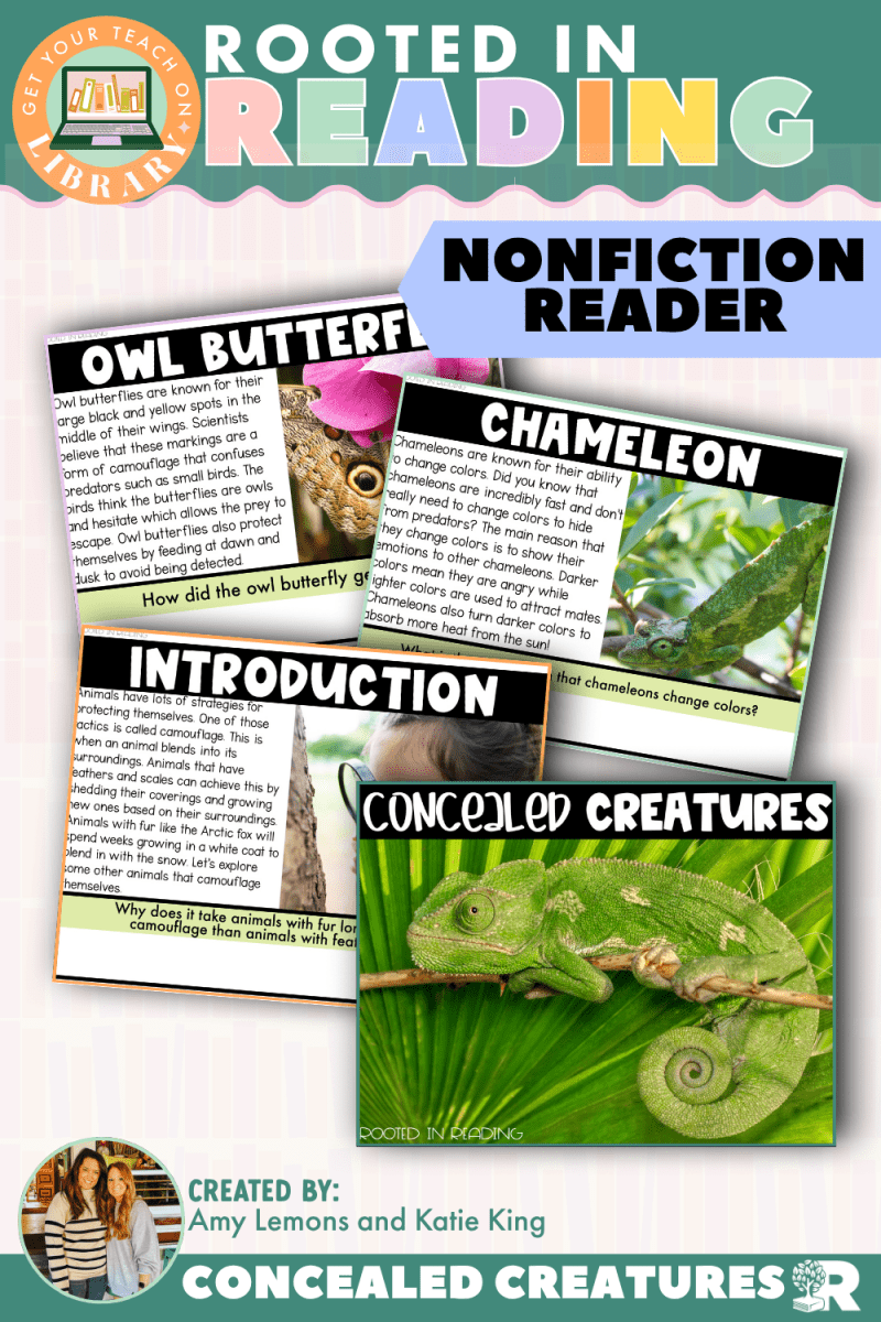 Rooted in Reading Nonfiction Reader: Concealed Creatures - Shop GYTO - Get Your Teach On