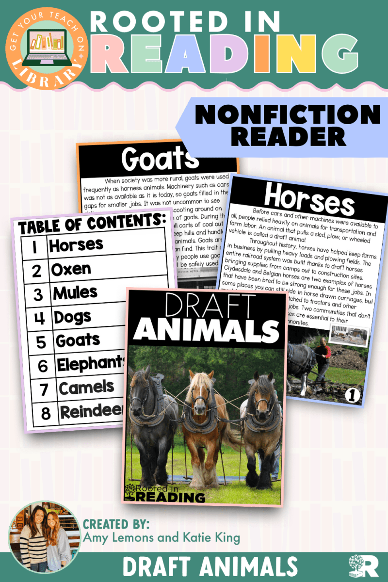 Rooted in Reading Nonfiction Reader: Draft Animals - Shop GYTO - Get Your Teach On