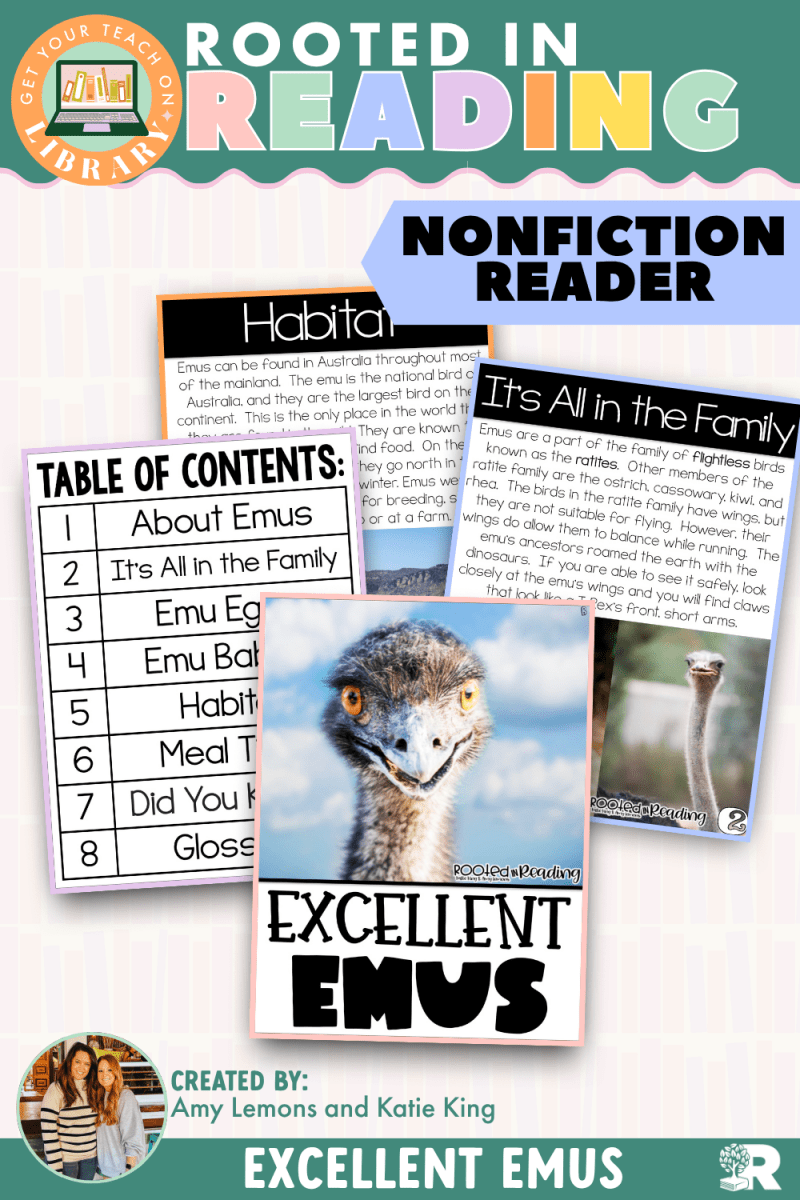 Rooted in Reading Nonfiction Reader: Excellent Emus - Shop GYTO - Get Your Teach On