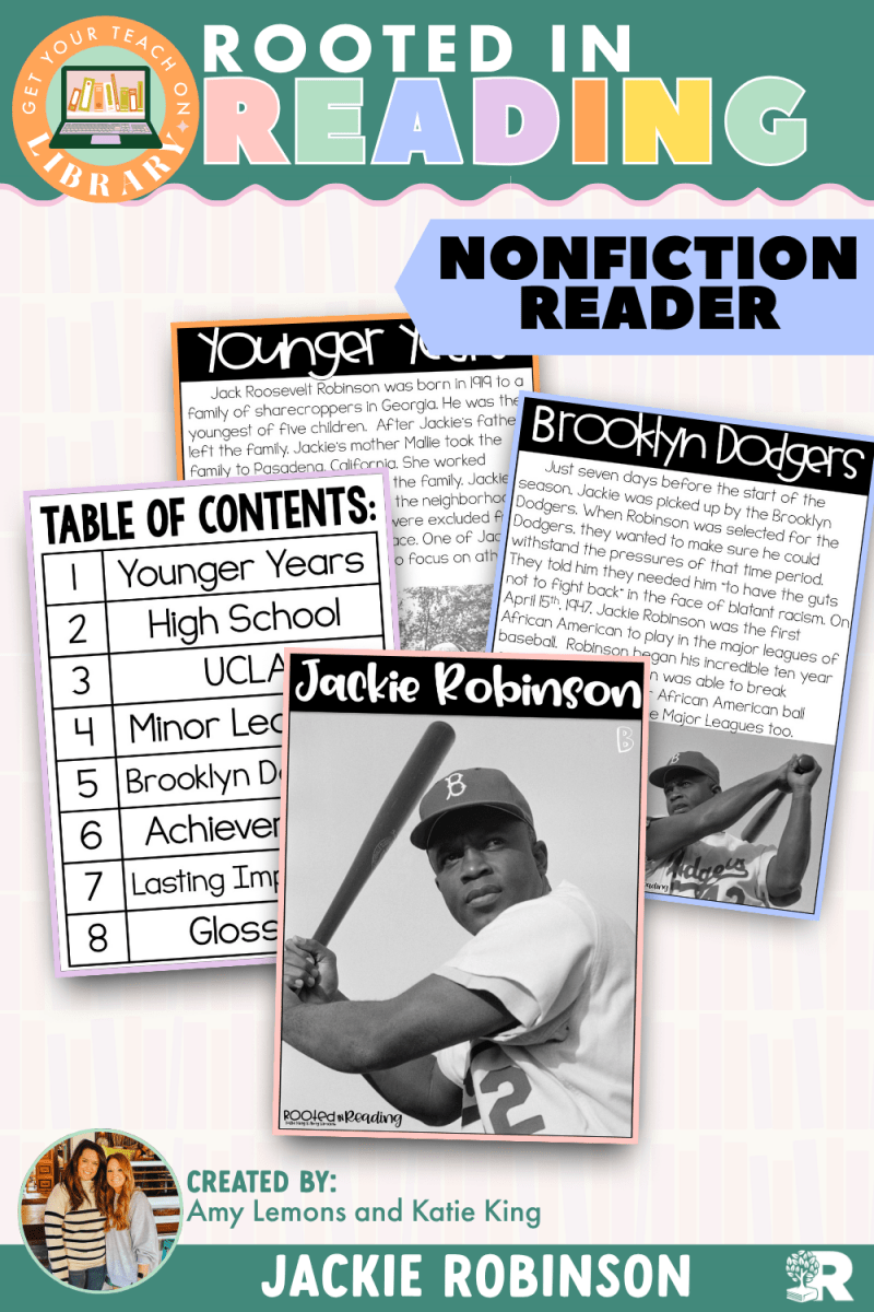 Rooted in Reading Nonfiction Reader: Jackie Robinson - Shop GYTO - Get Your Teach On