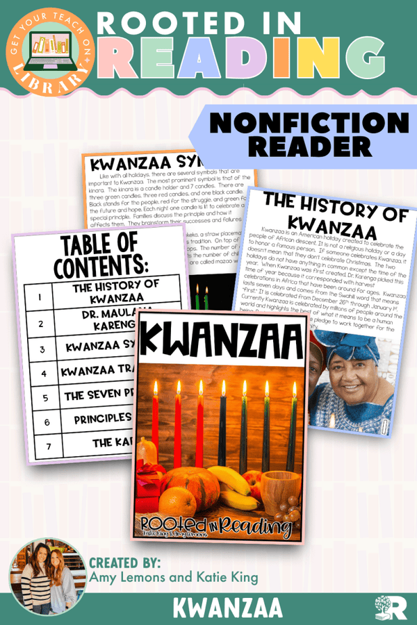 Rooted in Reading Nonfiction Reader: Kwanzaa – printable reading classroom resource by Get Your Teach On