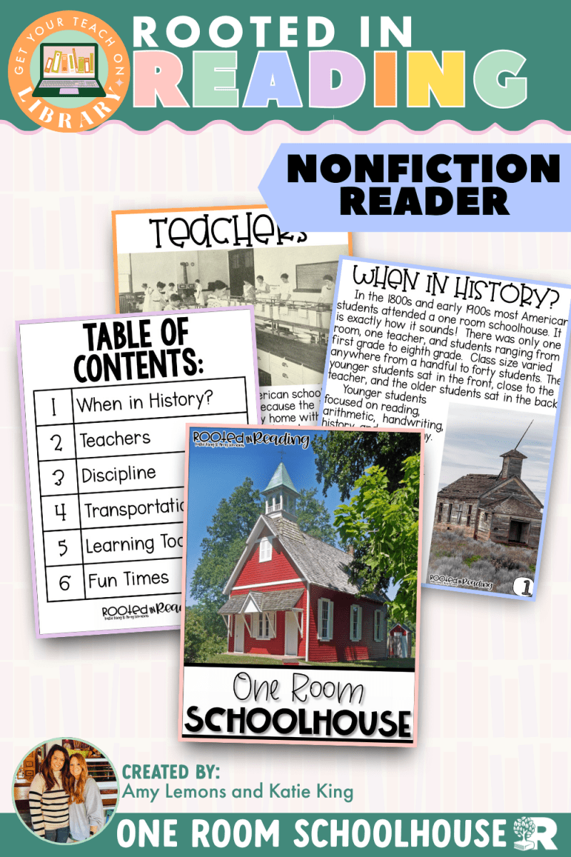 Rooted in Reading Nonfiction Reader: One Room Schoolhouse - Shop GYTO - Get Your Teach On
