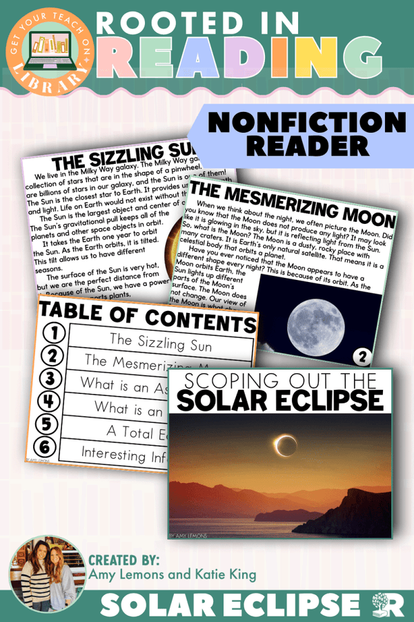 Rooted in Reading Nonfiction Reader: Scoping Out the Solar Eclipse – reading resource by Get Your Teach On