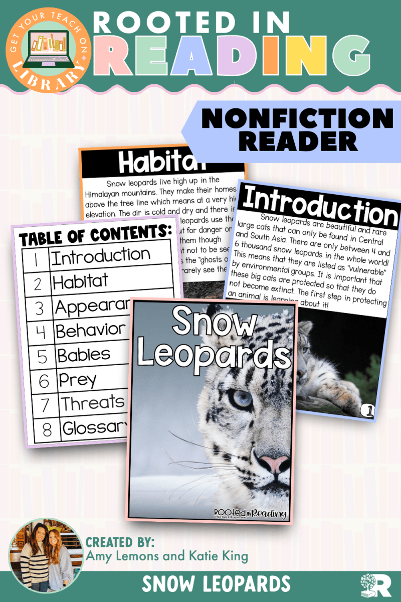 Rooted in Reading Nonfiction Reader: Snow Leopards - Shop GYTO - Get Your Teach On