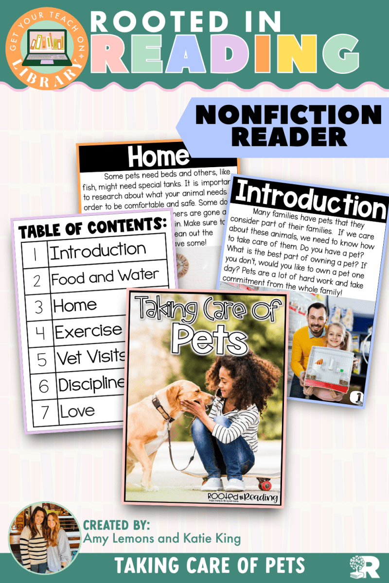 Rooted in Reading Nonfiction Reader: Taking Care of Pets - Shop GYTO - Get Your Teach On