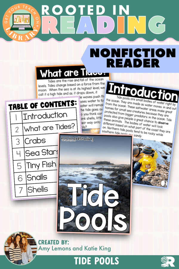Rooted in Reading Nonfiction Reader: Tide Pools – printable reading classroom resource by Get Your Teach On