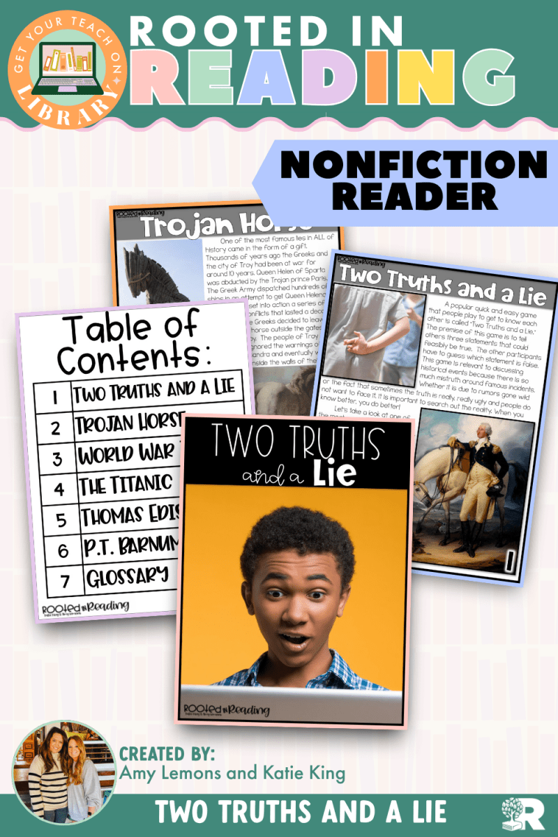 Rooted in Reading Nonfiction Reader: Two Truths and a Lie - Shop GYTO - Get Your Teach On