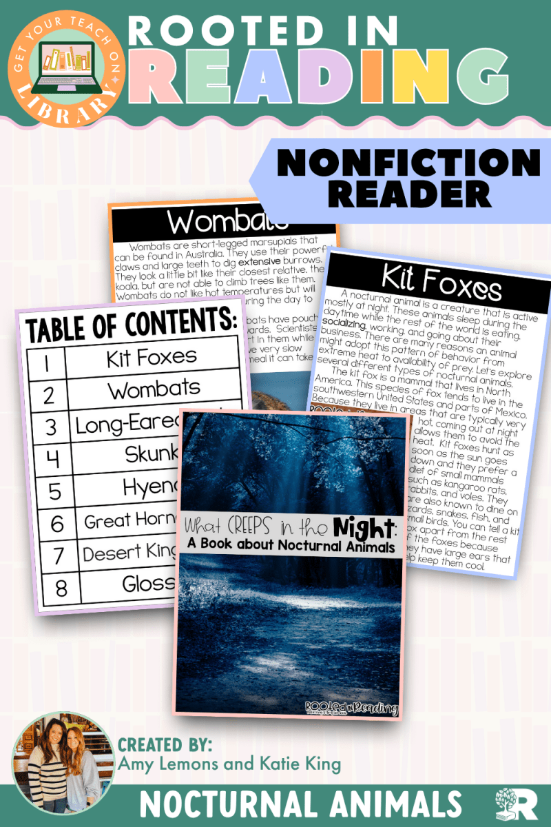 Rooted in Reading Nonfiction Reader: What Creeps in the Night: A Book About Nocturnal Animals - Shop GYTO - Get Your Teach On