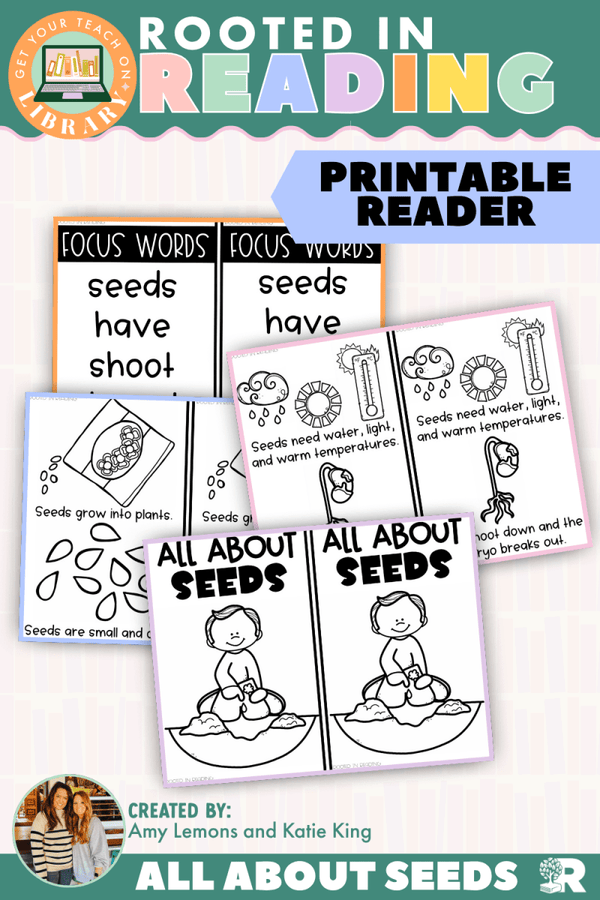 Rooted in Reading Printable Nonfiction Reader: All About Seeds – reading resource for grades K–1 by Get Your Teach On