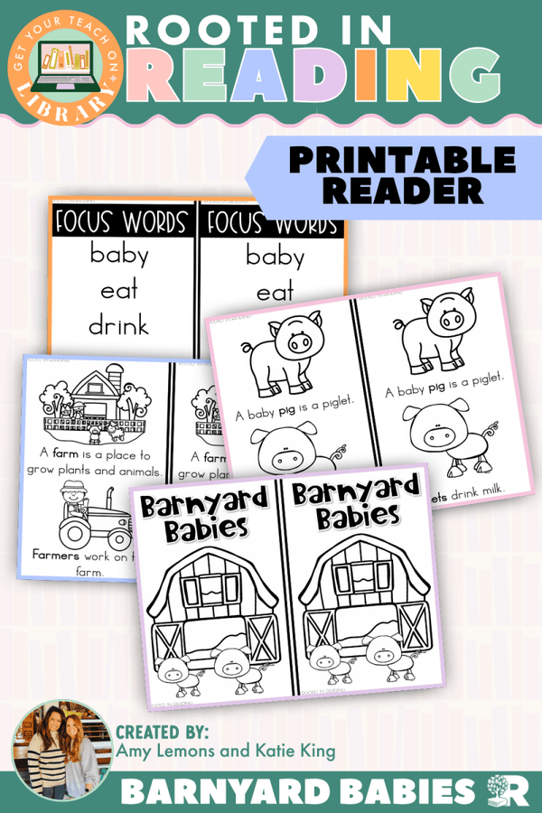 Rooted in Reading Printable Nonfiction Reader: Barnyard Babies – reading resource for grades K–1 by Get Your Teach On